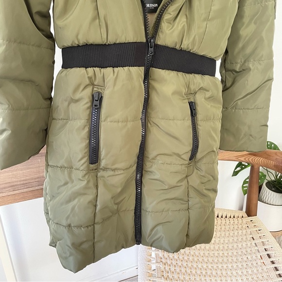 Hudson Kids Unisex Fur Hood Winter Moss Long Puffer Jacket/Sz: XL - Picture 12 of 14